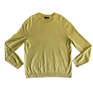 Banana Republic Men’s Yellow Cotton Cashmere Crew Neck Sweater Size XL